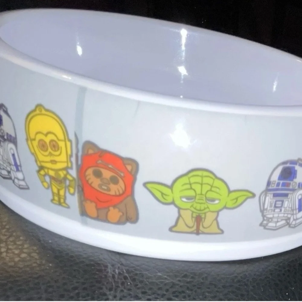 Star Wars White Pet Bowl with Logo